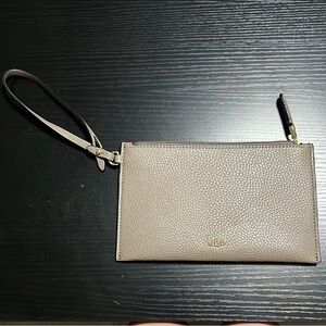 Lauren Ralph Lauren Taupe Wristlet Clutch